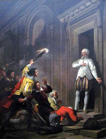 Admiral Coligny impresses his murderers, August 24th, 1787, by Joseph-Benoît Suvée (1743-1807) Musée des Beaux Arts Dijon.